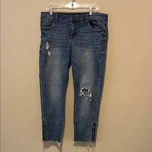 STS Blue Cropped Jeans with Zipper Detail